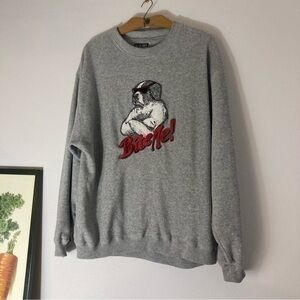 Polar Dogs Bite Me gray fleece sweatshirt size L